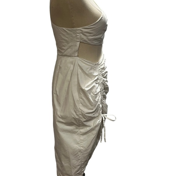 Sau Lee Jolene One Shoulder Cutout Ruched Asymmetrical Poplin Dress Sz XXS - Picture 11 of 15